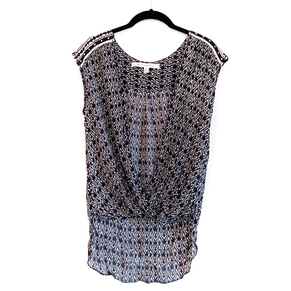 Max Studio Surplice Wrap Print Top Small - Picture 1 of 4